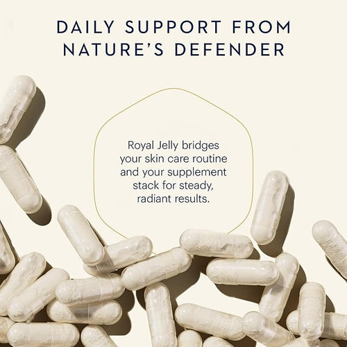Capsules with text about daily support from nature's defender on a light background