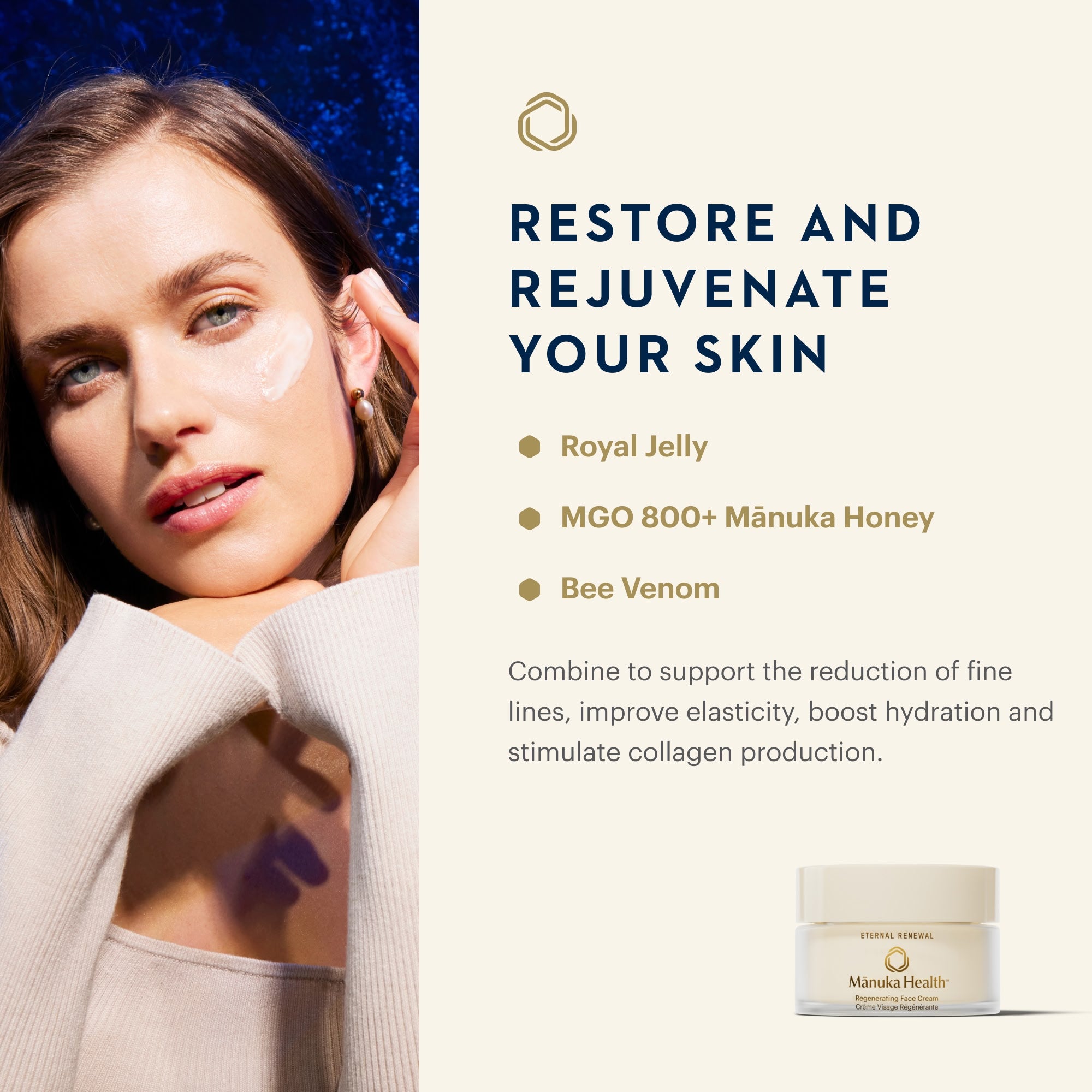 Eternal Renewal Face Cream | Royal Jelly, Manuka Honey, Bee Venom