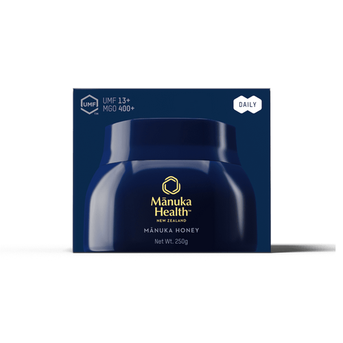 Manuka Health Manuka Honey MGO 400+ packaging on a white background.