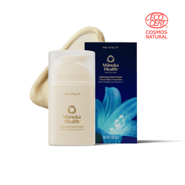 Manuka Health Pro Vitality Hand Cream bottle and packaging on a clean white background.