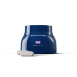 Royal Jelly Capsules container with pills on a clean white background. 